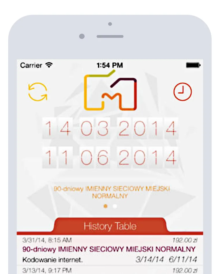 MigawKarta transport app screen