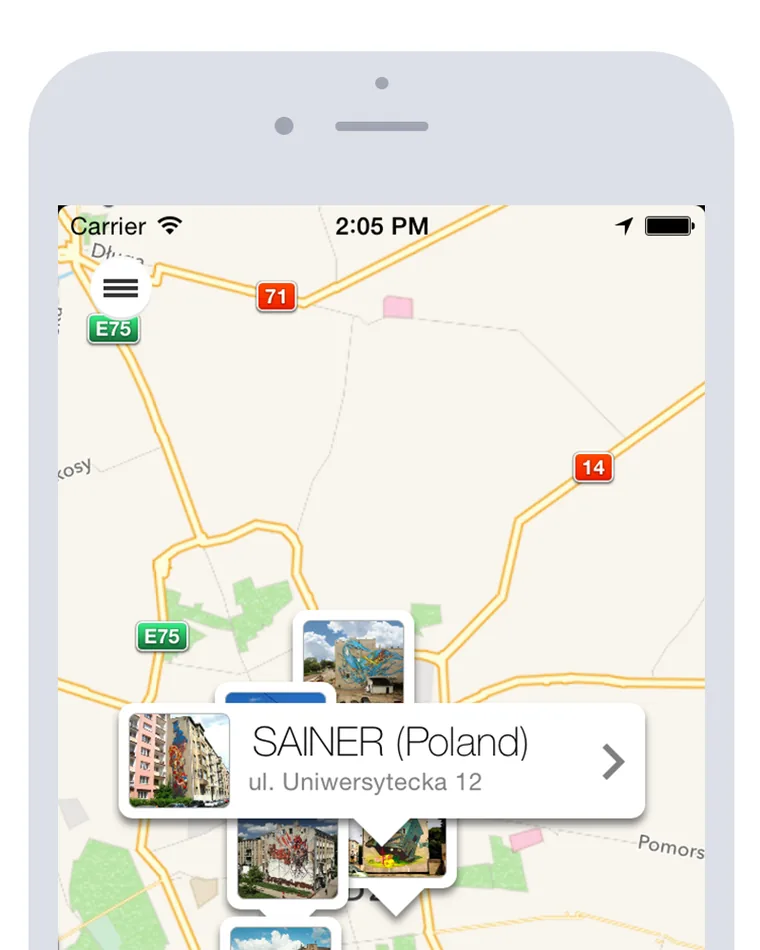 UrbanForms mural-map screen